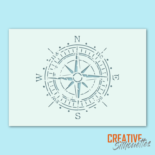 Compass shabby chic stencil - compass,