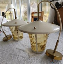 PAIR OF VINTAGE METAL & AMBER