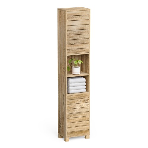 Tall bathroom cabinet - cabinet,, oak