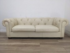 SOFA 3 Seater Cream Leather