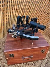 Tamaya Nautical Sextant 1712 I With Wooden Box  Black Vintage Navigation Working