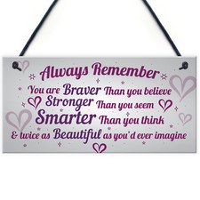 Stronger Inspirational Wall Plaque Friendship Gifts Quote Heart Friend Love Sign