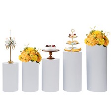 5pcs Cylinder Pedestal Art Decor Stand for Wedding Cake Display Pillars Plinths