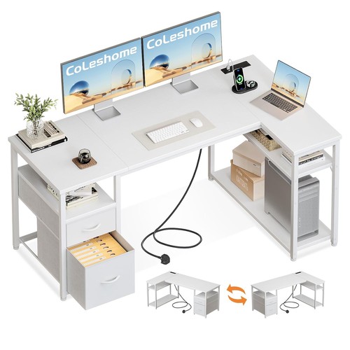 Shaped desk with built in - l-shaped,