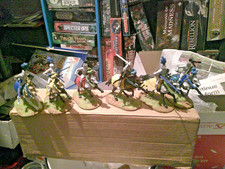 6  Britains Deetail mounted Knights 1971  good shape metal bases textured over