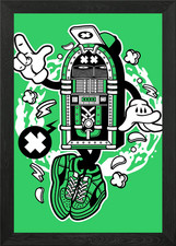 juke box cartoon Framed Wall