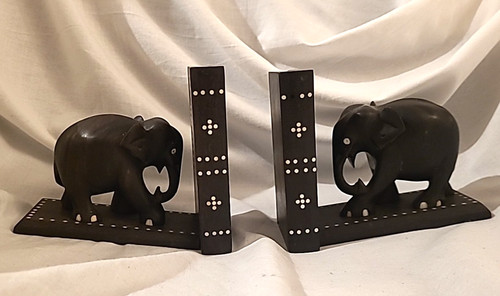 Pair wooden hand carved - pair,