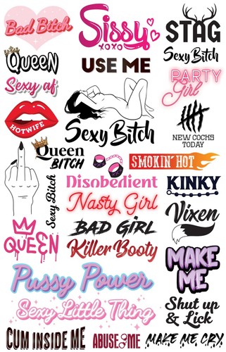 Sexy naughty temporary tattoo - naughty,