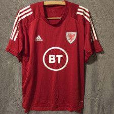 Wales Football Shirt Mens Medium Red Adidas 2021/22 pre match kit welsh cymru FA