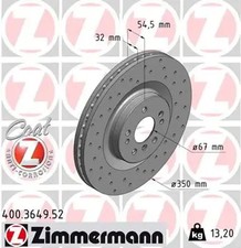2x Brake disc internally vented 400.3649.52 ZIMMERMANN for MERCEDES-BENZ R-CLASS