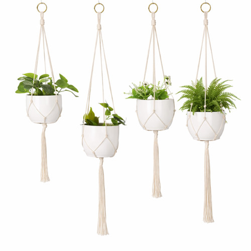 4pc macrame rope plant - rope,