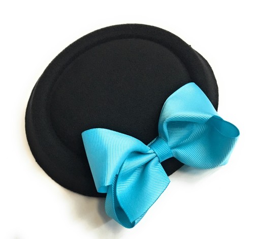 Big bow pillbox wedding hat - big,