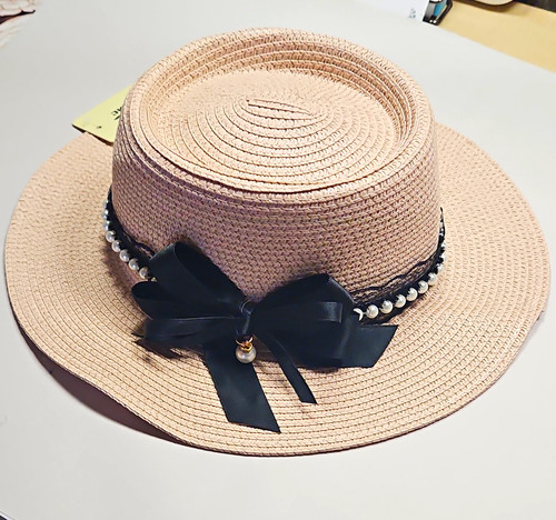 Women beige straw - beige, boater