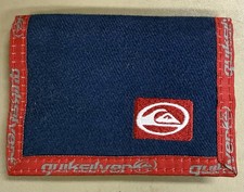 Vtg Quiksilver Trifold Wallet Clean Surf Skate Snow Blue Red 90s Y2K Hype SK8