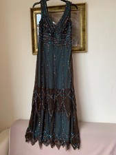 1920's-style evening dress / gown with sequins and beads Size S