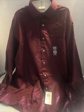 Mens Van Heusen Long Sleeve Button Down Shirt Size L Burgundy New With Tags