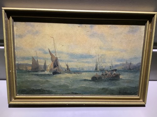 Vintage ship print framed
