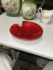 Vintage Red Art Glass Ashtray