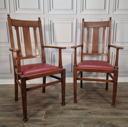 Antique oak carver chairs - oak,