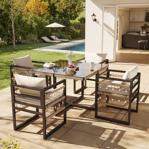 Garden glass dining table and - garden,