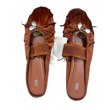 NWT Zara Satin Mary Jane Mule