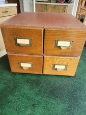 Mid Century Index Drawer Table Top Cabinet