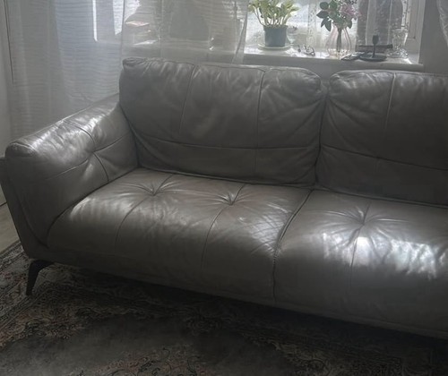 Dfs grey leather seater - dfs,