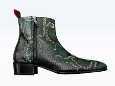 Jeffery-West Italian MAINLINE Anderson 'NITRATE' Green Snake zip Boot RRP £485