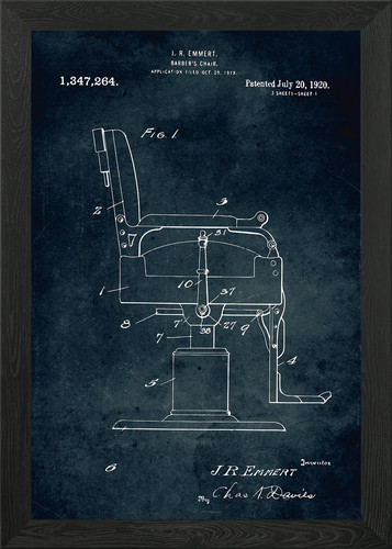 No528 barbers chair framed - no528,