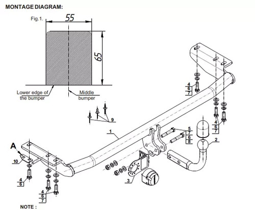 Swan neck tow bar - neck, volvo