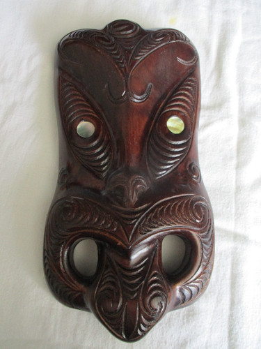 Vtg maori face mask - vtg, carved
