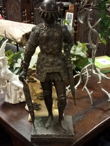 Victorian bronze knight - victorian,