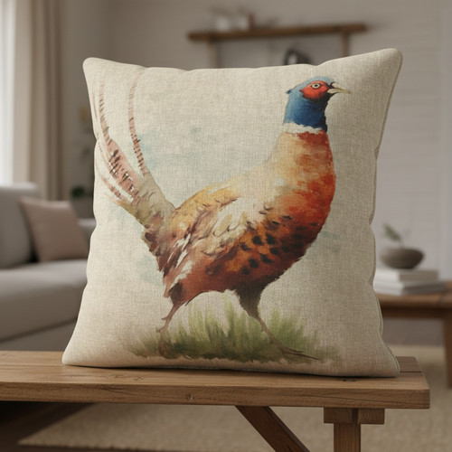 Pheasant natural beige cushion - natural,