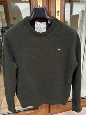 Jack Wills Men's Small Jumper Green Wool Blend Crew Neck Genuine Vintage