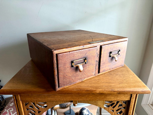 Antique oak card catalog - antique,