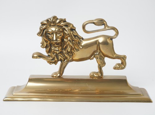 Vintage solid brass lion - vintage,