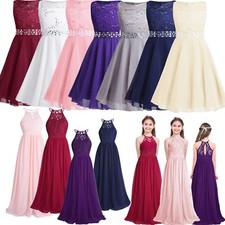 Kids Girls Lace Princess Dress Children Pageant Wedding Bridesmaid Party Dresses