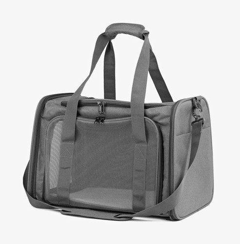 Grey pet carrier - pet,