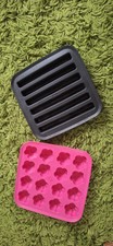 Ikea Ice Cube Trays – Pink Flower & Grey Rectangle Silicone Moulds