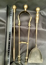 Fireside Companion Set brass tools -  Poker, Tongs & Shovel