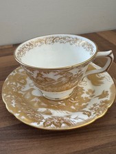Royal Crown Derby Gold Aves Tea Cup & Saucer 1st Quality Circa 1990 No Box