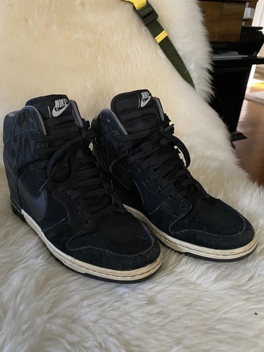 Black suede with - with, leather