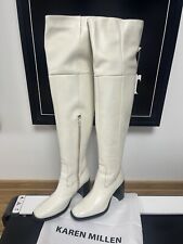 Karen Millen Leather Over The Knee Heeled Boot