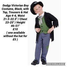 Smiffys Dodger Victorian Boy Aged 4-6 Fancy Dress Costume