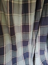 DUNELM Huge BLUE CHECK TARTAN CURTAINS 90" Drop X 96" Fixed Width Lined
