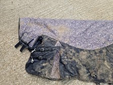 Black & Leopard Print Heavyweight Turnout Rug 6 Foot With Half Neck