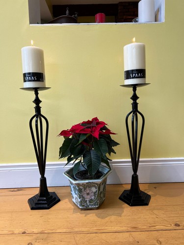 Pair large antique cast - of,