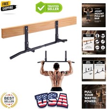 Complete Installation-Ready Ceiling Mount Pull Up Bar - Black Powder Coated