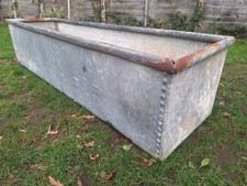 Vintage 5'6" Garden Galvanised Riveted Water Tank Trough Planter FREE UK P&P