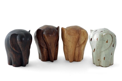 Wooden elephant ornament